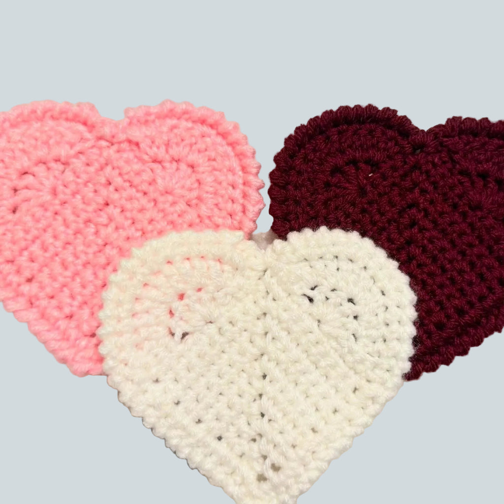 Valentine’s Heart Mug Rugs – Set of 3 💕