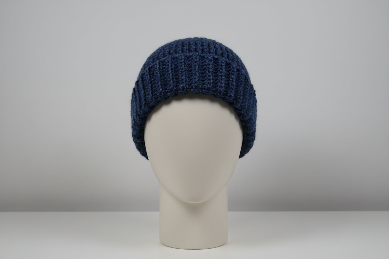 Handmade Crochet Beanie – Classic Ribbed Cuff
