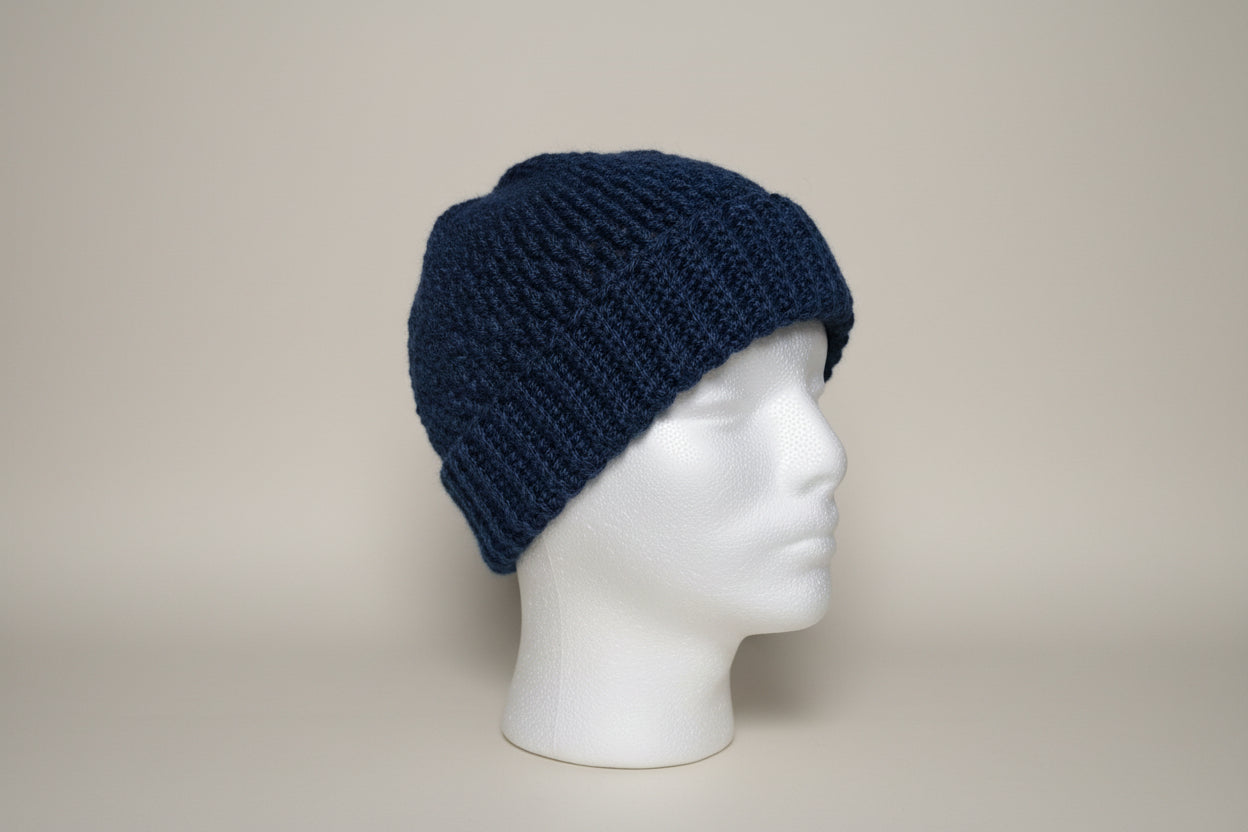 Handmade Crochet Beanie – Classic Ribbed Cuff