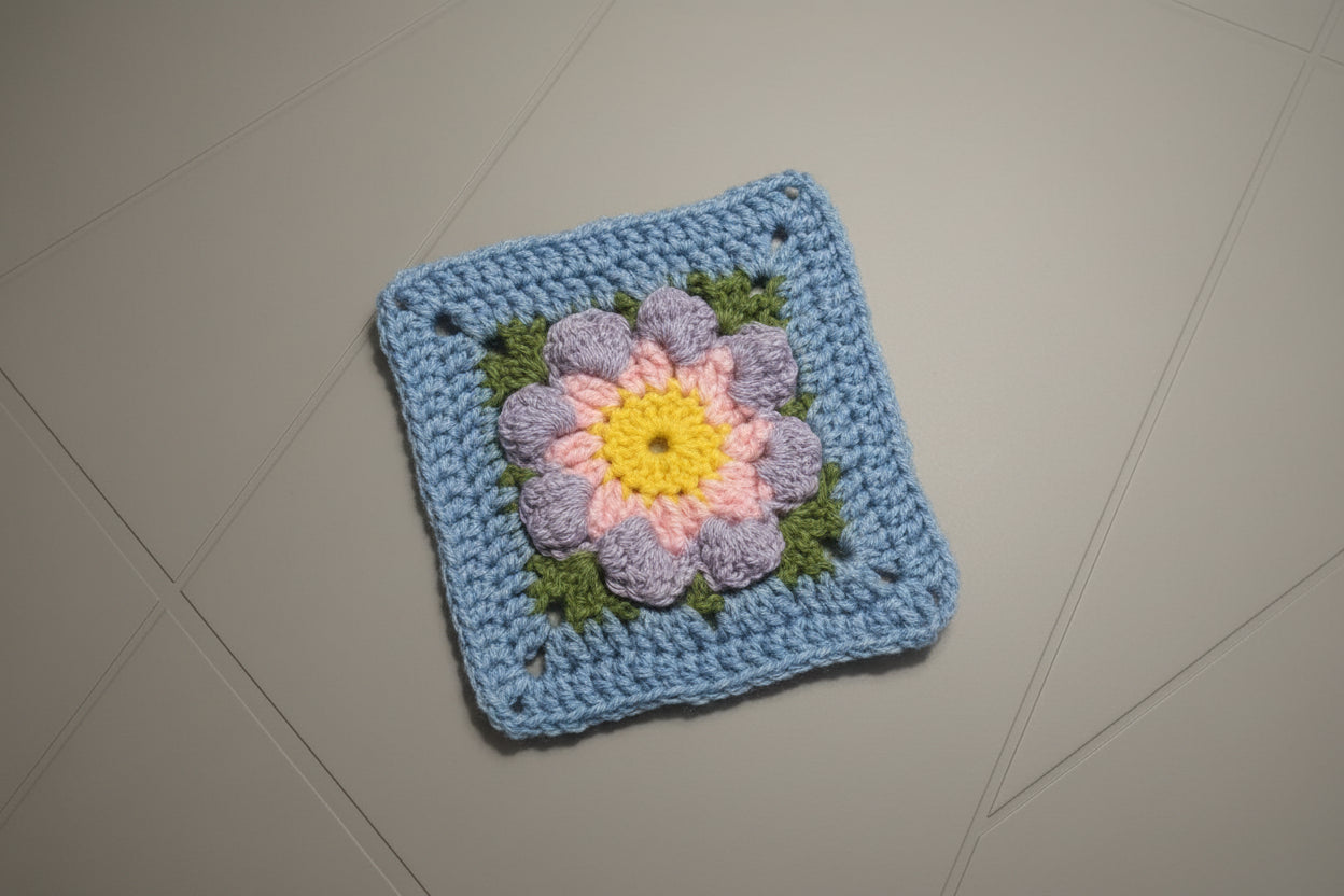 Set of 2- Handmade Flower Mug Rug